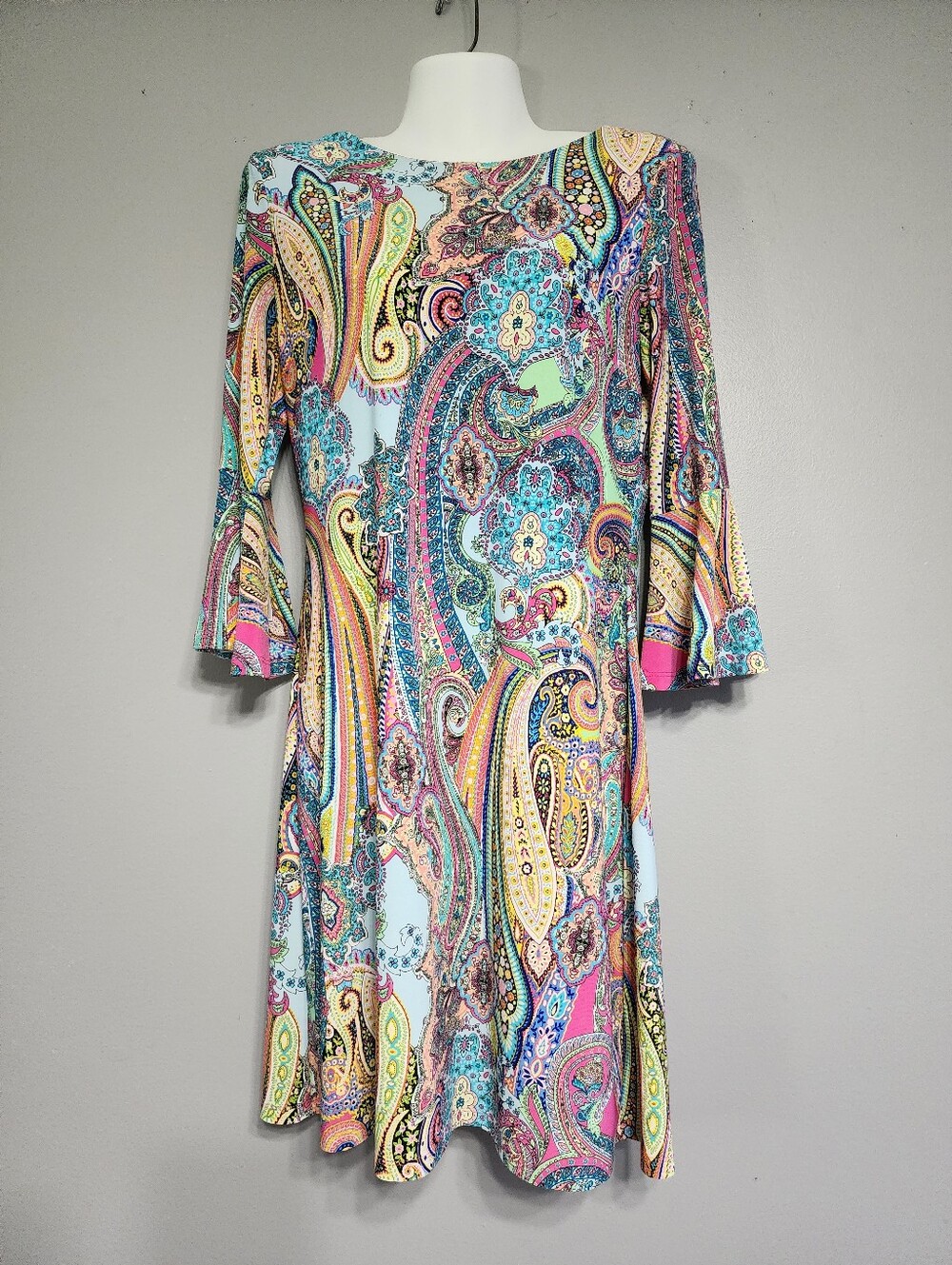 Tommy Hilfiger Paisley Print Bell Sleeve Dress